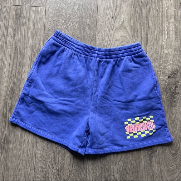 DAYDREAMER Hi- Frequency Sweat Sweat Short Purple Puff Paint Graphic Pockets - Picture 3 of 7